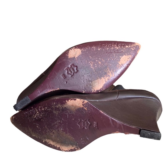 ARTELIER STELLA BROWN LEATHER ANKLE BOOTS - Picture 7 of 12